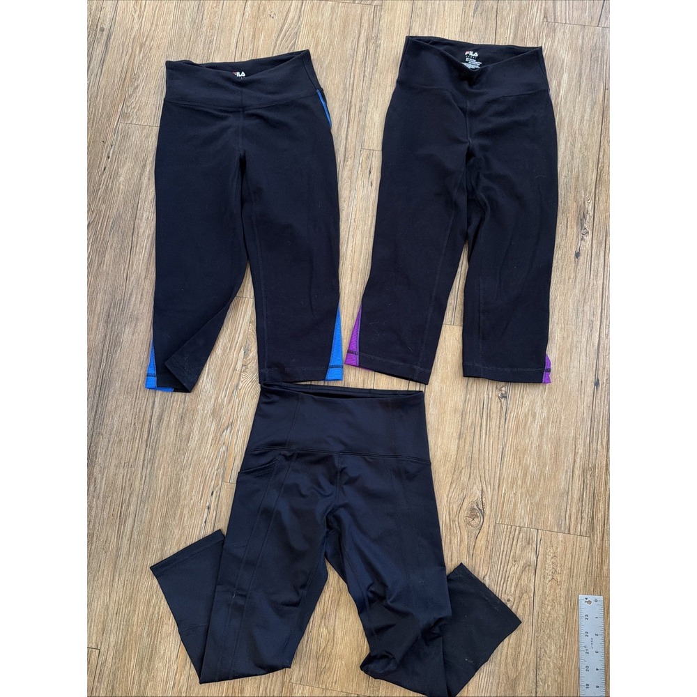 3 Pairs Of Fila Sport Leggings Size Womens XS Crop Long Compression Athletic